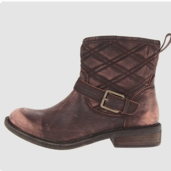 Lucky Brand Women Nordic Distressed Hobo  Quilted Bootie Moto shoes - Picture 1 of 14